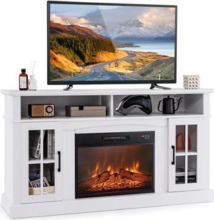 SlickBlue Fireplace TV Stand for TVs Up to 65 Inch with Side Cabinets and Remote Control