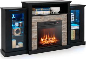 SlickBlue Fireplace TV Stand with 16-Color Led Lights for TVs up to 65 Inch