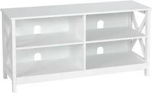 SlickBlue Wooden TV Stand Entertainment for TVs up to 55 Inch with X-Shaped Frame
