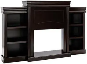 SlickBlue 70 Inch Modern Fireplace Media Entertainment Center with Bookcase