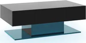 SlickBlue Modern LED Coffee Table with 20 Color LED Lights and 2 Storage Drawers