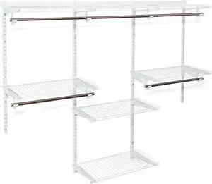 SlickBlue Adjustable Wall Mounted Closet Rack System with Shelf