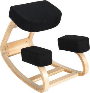 SlickBlue Ergonomic Kneeling Chair Rocking Office Desk Stool Upright Posture-Black