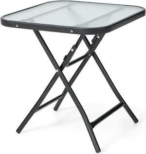 SlickBlue 18 Inch Square Patio Bistro Table with Rustproof Frame