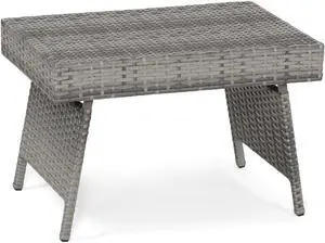 SlickBlue Folding PE Rattan Side Coffee Table Patio Garden Furniture