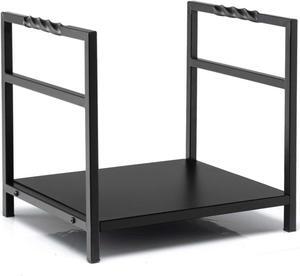 SlickBlue Firewood Log Rack with Unique Handle and Raised Feet-Black