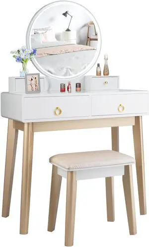 SlickBlue Makeup Vanity Table Set 3 Color Lighting Dressing Table