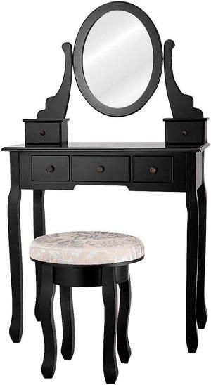 SlickBlue Vanity Makeup Table Set Bedroom Furniture with Padded Stool