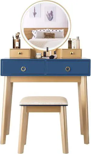 SlickBlue Makeup Vanity Table Set 3 Color Lighting Dressing Table