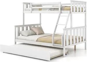 SlickBlue 3-in-1 Twin Over Full Bunk Bed with Trundle and Ladder