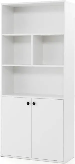 SlickBlue 5-Tier Freestanding Bookcase with Open Cubes and Adjustable Shelf