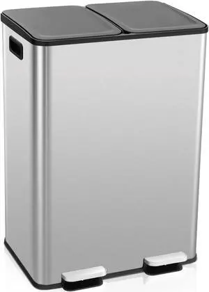 SlickBlue 2 x 8 Gal Dual Compartment Trash Can
