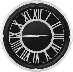 SlickBlue  17.5 Inch Silent Wall Clock with Silver Frame