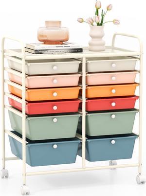 SlickBlue 12 Drawers Rolling Cart Storage Scrapbook Paper Organizer Bins
