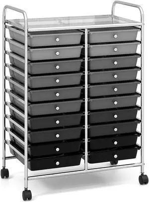 SlickBlue 20 Drawers Rolling Storage Cart Studio Organizer