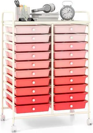 SlickBlue 20 Drawers Rolling Storage Cart Studio Organizer