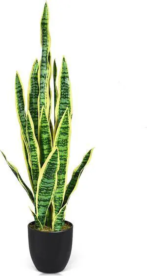 SlickBlue 35.5 Inch Indoor-Outdoor Decoration Fake Artificial Snake Plant