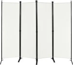 SlickBlue 4-Panel  Room Divider with Steel Frame