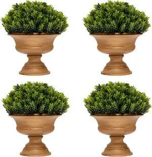 SlickBlue 4 Pack Artificial Boxwood Topiary Trees
