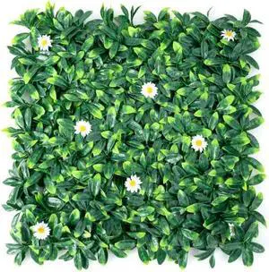SlickBlue 12 Pcs 20 x 20inch Artificial Daisy Hedge Plant Privacy Fence Hedge Panels