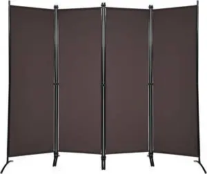 SlickBlue 4-Panel  Room Divider with Steel Frame