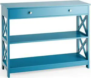 SlickBlue Console Table 3-Tier with Drawer and Storage Shelves