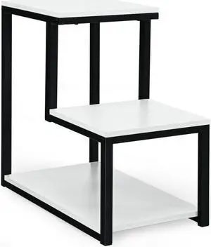 SlickBlue 3-Tier Ladder-Shaped Chair Side Table with Storage Shelf