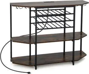 SlickBlue 3-Tier Wine Bar Cabinet with Storage Shelves