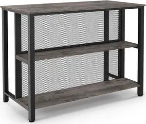 SlickBlue 36" 3-Tier Bar Table with Storage Metal Frame Adjustable Foot Pads for Dining Room