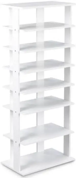 SlickBlue 7-Tier Dual 14 Pair Shoe Rack Free Standing Concise Shelves Storage