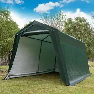 SlickBlue Outdoor Carport Shed with Sidewalls and Waterproof Ripstop Cover-10 x 10 ft
