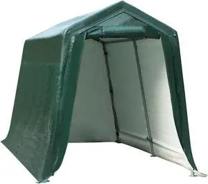 SlickBlue Outdoor Carport Shed with Sidewalls and Waterproof Ripstop Cover-7 x 12 ft
