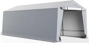 SlickBlue Outdoor Heavy-Duty Carport with 2 Doors-10 x 20 ft