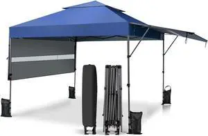 SlickBlue 10 x 17.6 Feet Outdoor Instant Pop-up Canopy Tent with Dual Half Awnings