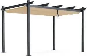 SlickBlue 10 x 13 Feet Outdoor Aluminum Retractable Pergola Canopy Shelter