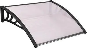 SlickBlue 40 x 40 Inch Outdoor Polycarbonate Front Door Window Awning Canopy