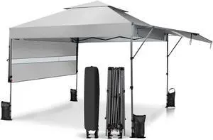 SlickBlue 10 x 17.6 Feet Outdoor Instant Pop-up Canopy Tent with Dual Half Awnings