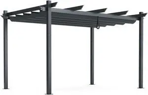 SlickBlue 10 x 13 Feet Outdoor Aluminum Retractable Pergola Canopy Shelter