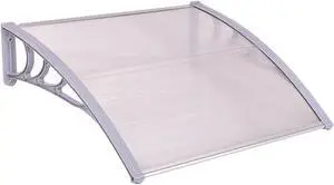 SlickBlue 40 x 40 Inch Outdoor Polycarbonate Front Door Window Awning Canopy