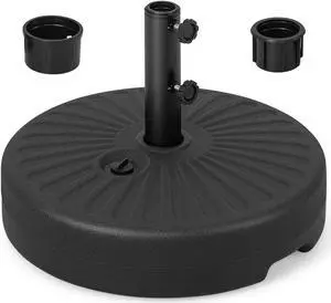 SlickBlue 19.5 Inch Fillable Round Umbrella Base Stand for Yard Garden Poolside-Black