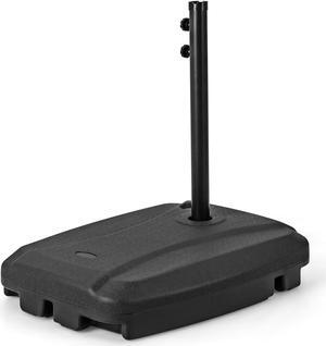 SlickBlue Fillable Universal Offset Umbrella Base with Cross Base and Wheels-Black