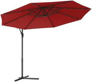 SlickBlue 10 Feet Patio Outdoor Sunshade Hanging Umbrella without Weight Base