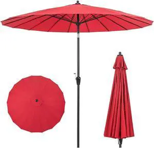 SlickBlue 9 Feet Round Patio Umbrella with 18 Fiberglass Ribs