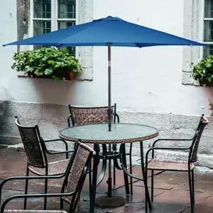 SlickBlue 9FT Patio Umbrella Patio Market Steel Tilt W/ Crank Outdoor Yard Garden