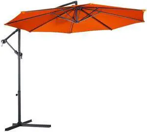 SlickBlue 10 Feet Patio Outdoor Sunshade Hanging Umbrella without Weight Base