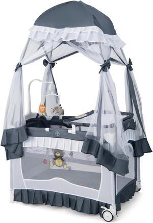 SlickBlue Convertible Bassinet with Removable Changing Table and Detachable Mesh Net