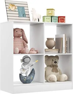 SlickBlue 4-Cube Kids Bookcase with Open Shelves
