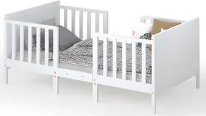 SlickBlue 2-in-1 Convertible Toddler Bed with Guardrails
