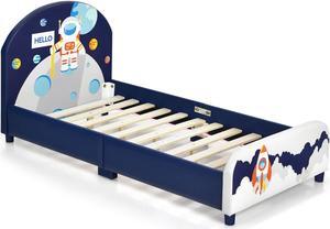 SlickBlue Kids Upholstered Platform Bed with Headboard and Footboard