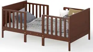 SlickBlue 2-in-1 Convertible Toddler Bed with Guardrails